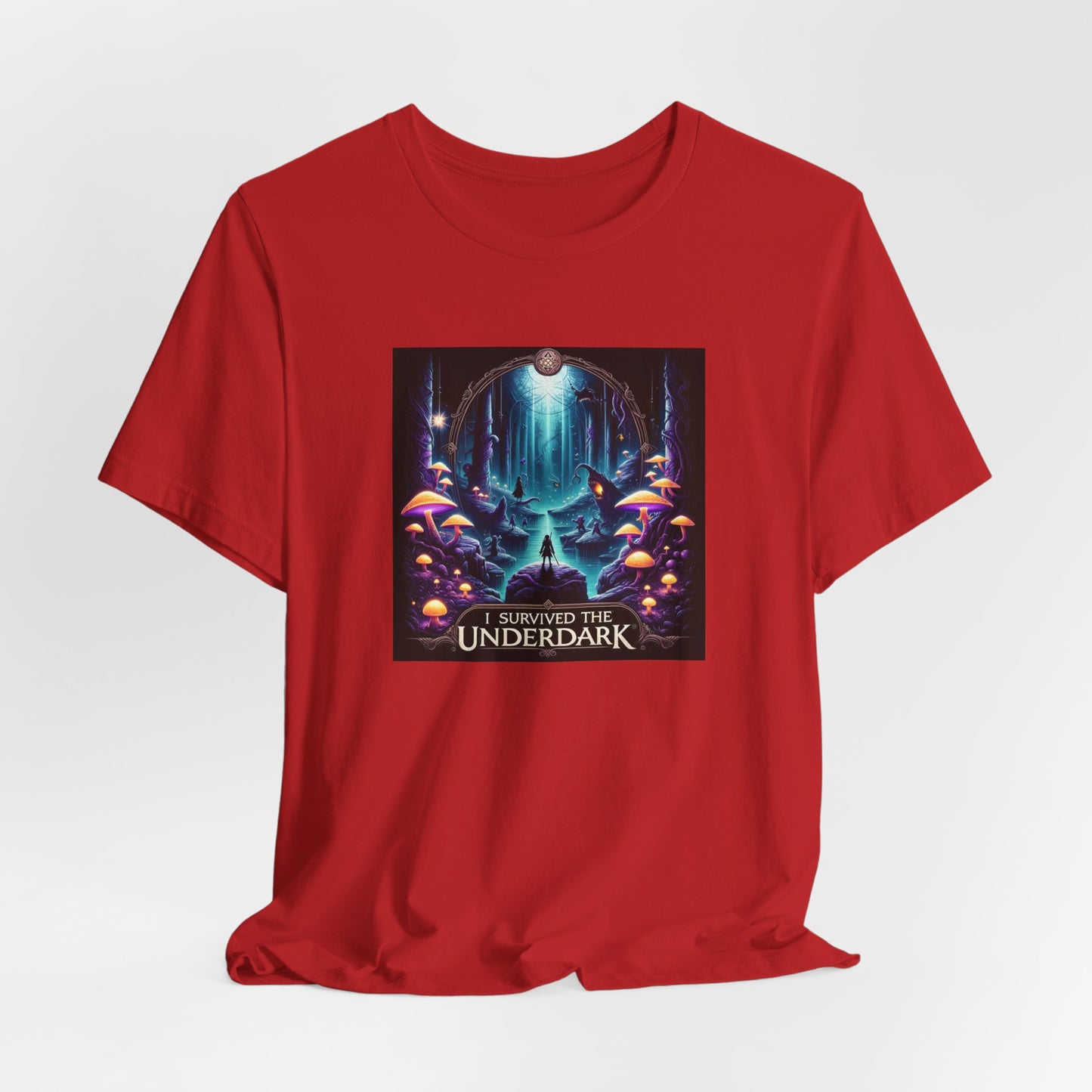 BG3 Tee: 'I Survived the Underdark' - Baldur's Gate 3 Unisex Shirt for Gamers, DND Nerds, + lovers of Astarion, Karlach, Tav, & Shadowheart