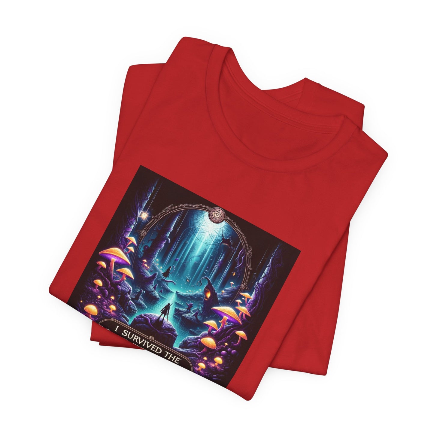 BG3 Tee: 'I Survived the Underdark' - Baldur's Gate 3 Unisex Shirt for Gamers, DND Nerds, + lovers of Astarion, Karlach, Tav, & Shadowheart