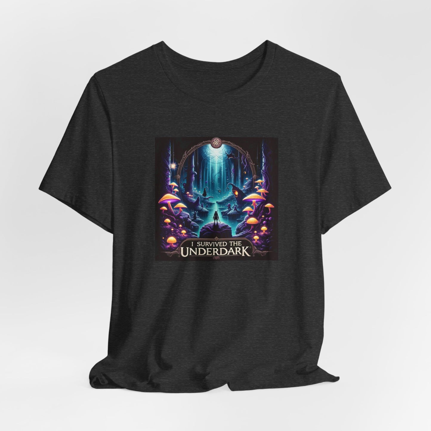 BG3 Tee: 'I Survived the Underdark' - Baldur's Gate 3 Unisex Shirt for Gamers, DND Nerds, + lovers of Astarion, Karlach, Tav, & Shadowheart