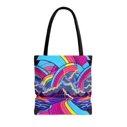 Custom Vaporwave Canvas Tote Bag | Cool Synthwave Neon Aesthetic | FREE shipping! | Perfect Gift for Her - Ivy Toller Designs