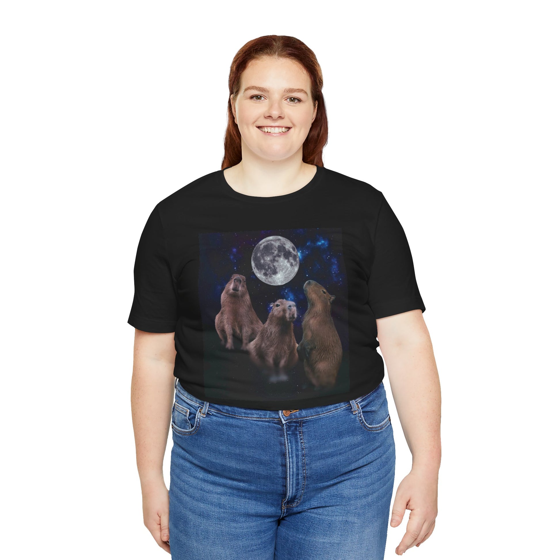 Funny Capybara Shirt - 3 Wolves 90s Aesthetic, Three Capybaras, Space Nebula, Howl at the Moon, 80s Kid Style - Ivy Toller Designs