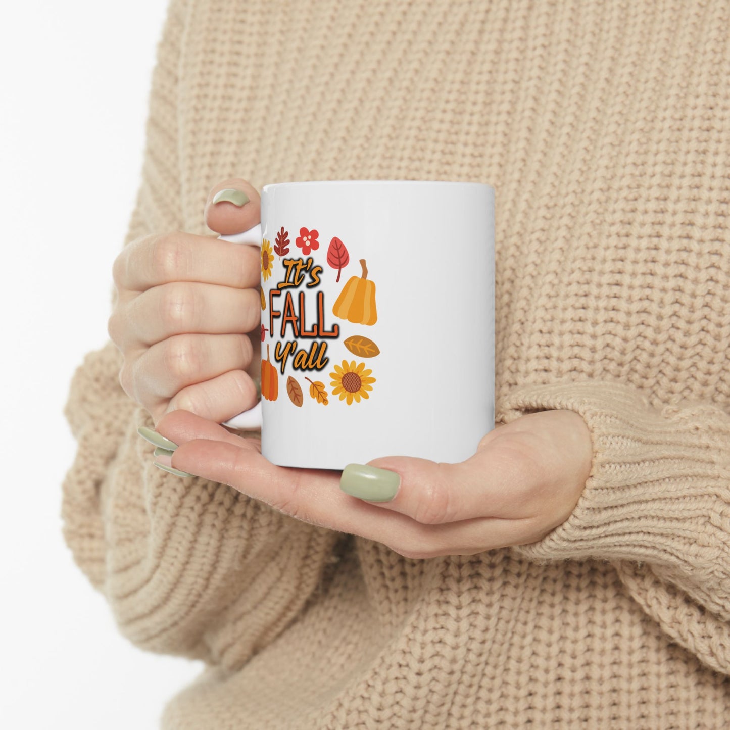 Cute "It's Fall Y'all" Mug: Autumn Accessory for Cozy Sweater Weather, Fall Feels, & Seasonal Vibes, Coffee, Tea, PSL, Cider, Gift, For Her - Ivy Toller Designs