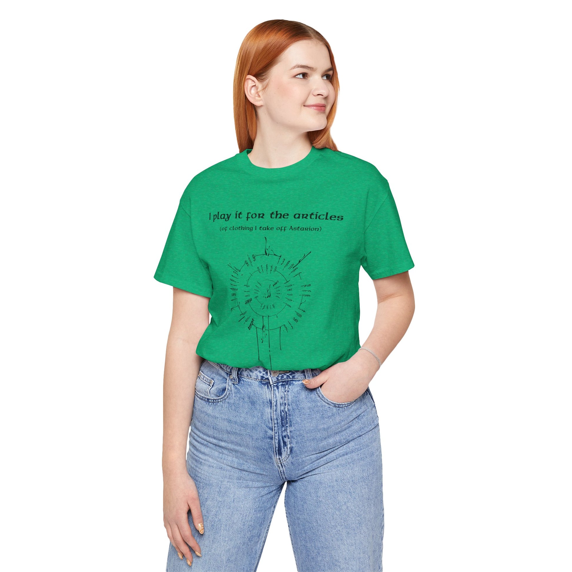 BG3 Tee: 'I Play It For the Articles (of Clothing I Take Off Astarion)' - Baldur's Gate 3 Shirt for Gamers Who Love the Pale Elf, DND Gifts - Ivy Toller Designs