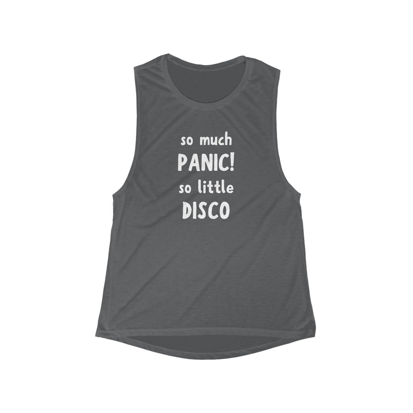 Funny Tank Top: "So much PANIC, So little DISCO" - A Humorous Way for Millennials to Show Their Anxiety and Existential Dread - Ivy Toller Designs