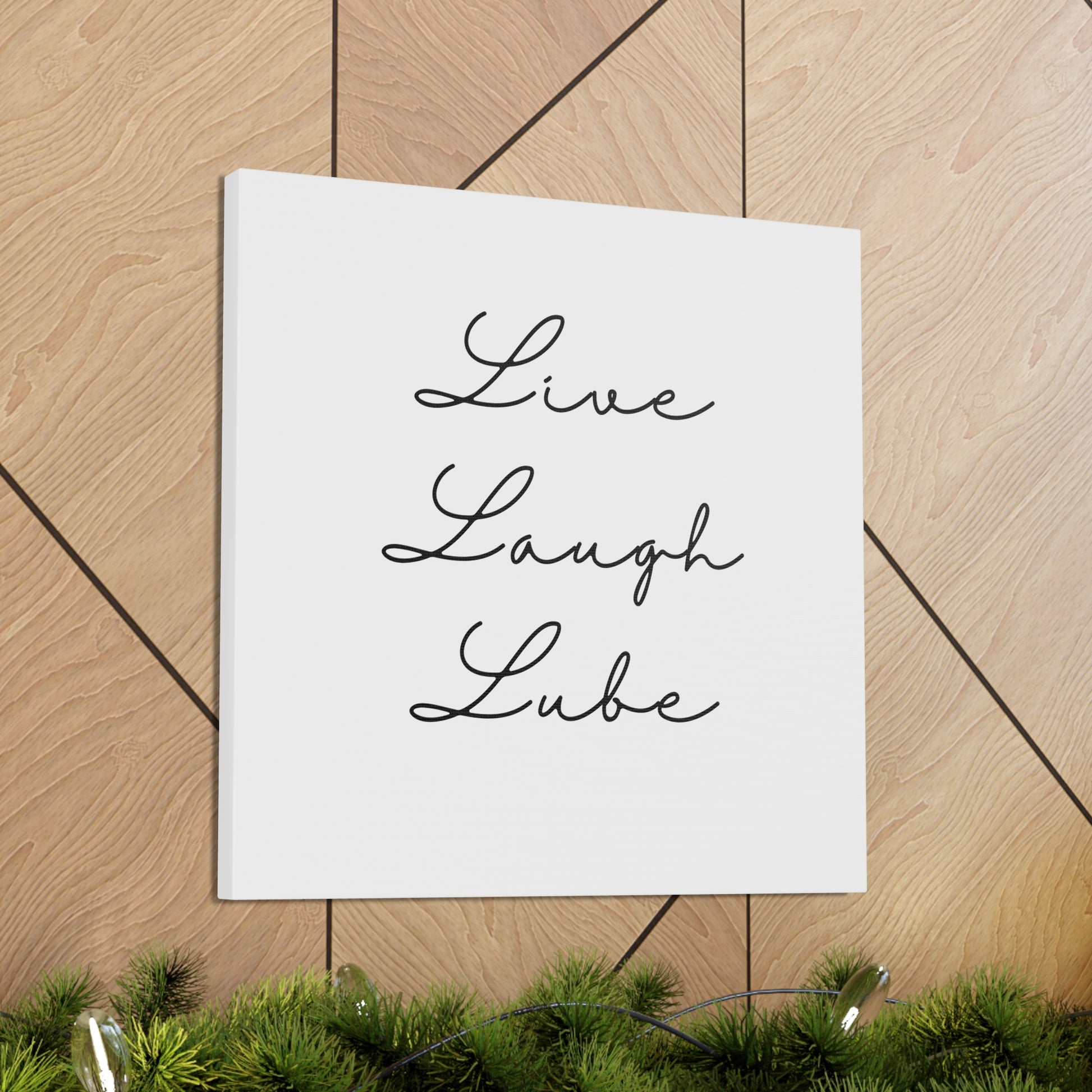 Funny Art Canvas: "Live Laugh Lube" - A Witty Print for the Unconventional Decorator - Subtle Home Decor - Ivy Toller Designs