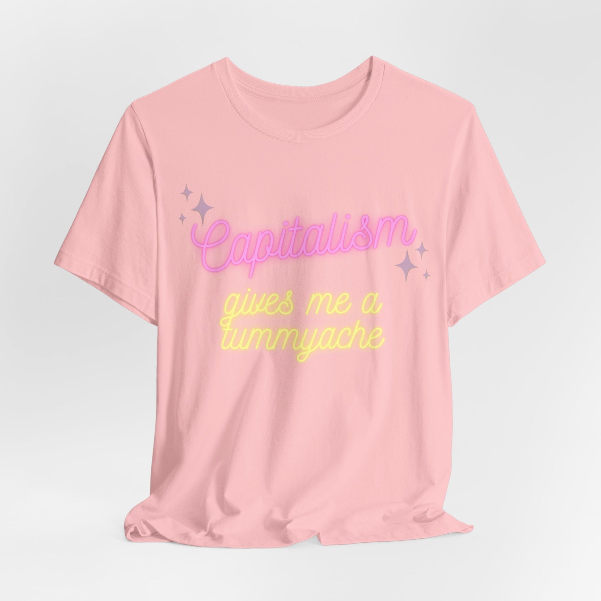 Funny Anti-Capitalistic Shirt: "Capitalism Gives Me a Tummyache" / Millennial Humor / Anti-Billionaire - Ivy Toller Designs