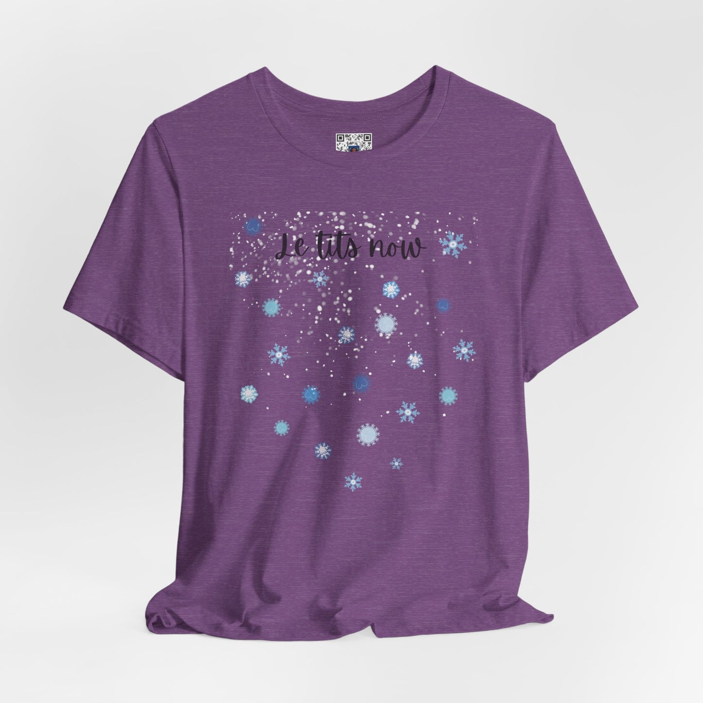 Cheeky "Le Tits Now" Shirt - Snowflake Tee with Hidden Tits + Boobies, Holiday Gift, Funny Boobs Shirt, Christmas Pajamas, Winter Wonderland - Ivy Toller Designs