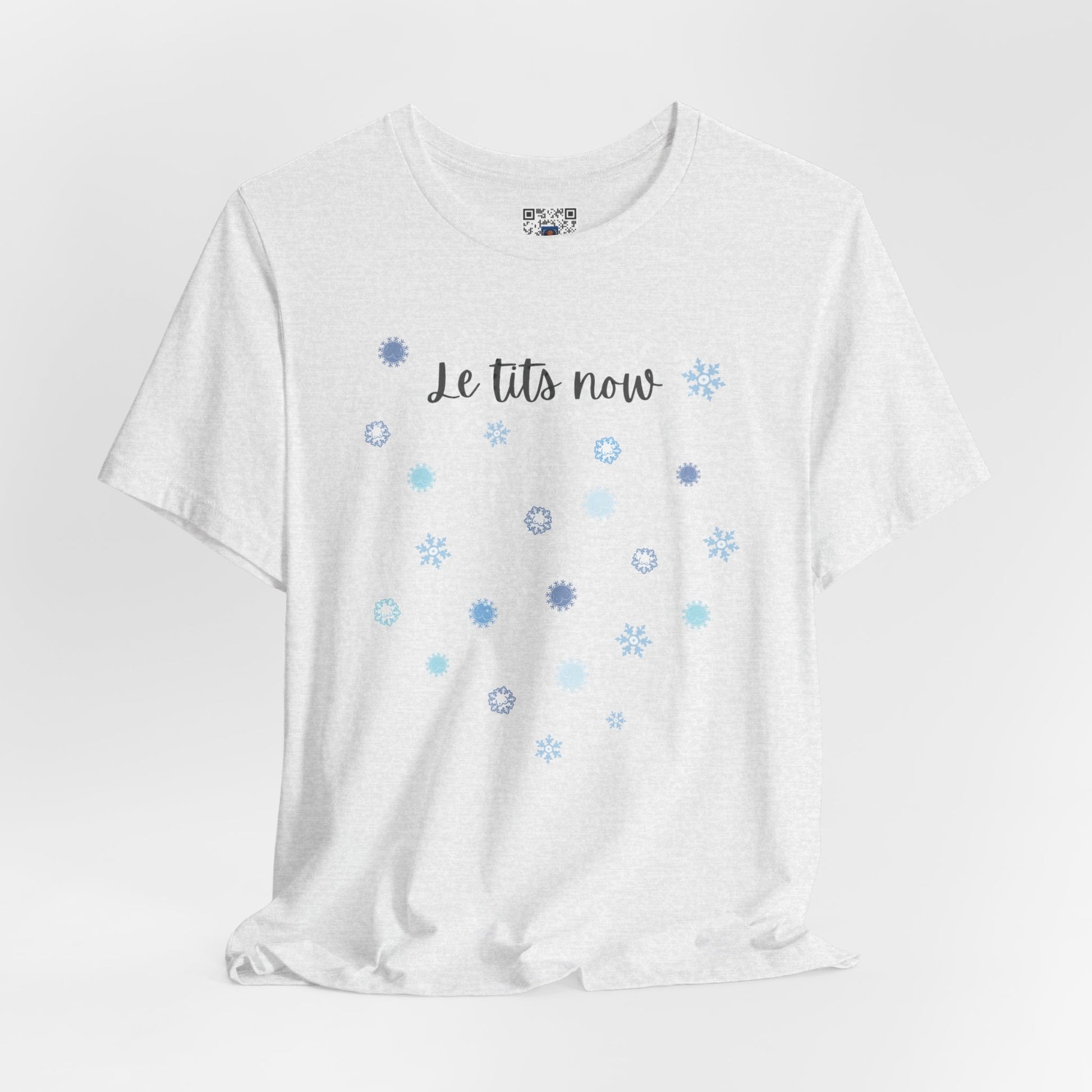 Cheeky "Le Tits Now" Shirt - Snowflake Tee with Hidden Tits + Boobies, Holiday Gift, Funny Boobs Shirt, Christmas Pajamas, Winter Wonderland - Ivy Toller Designs