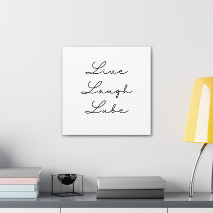 Funny Art Canvas: "Live Laugh Lube" - A Witty Print for the Unconventional Decorator - Subtle Home Decor - Ivy Toller Designs