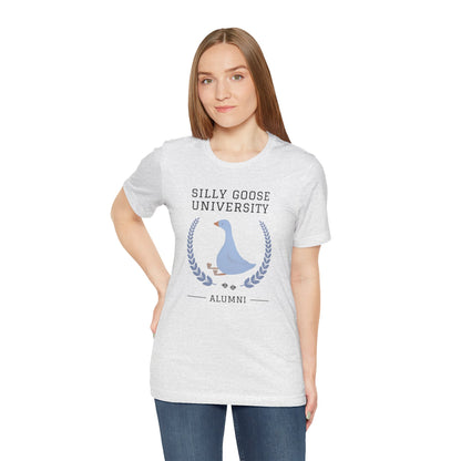 Funny "Silly Goose University Alumni" Tee Shirt: A Great Gift for the Weird and Essential Silly Goose in Your Life. Comes in Sweatshirt Too!