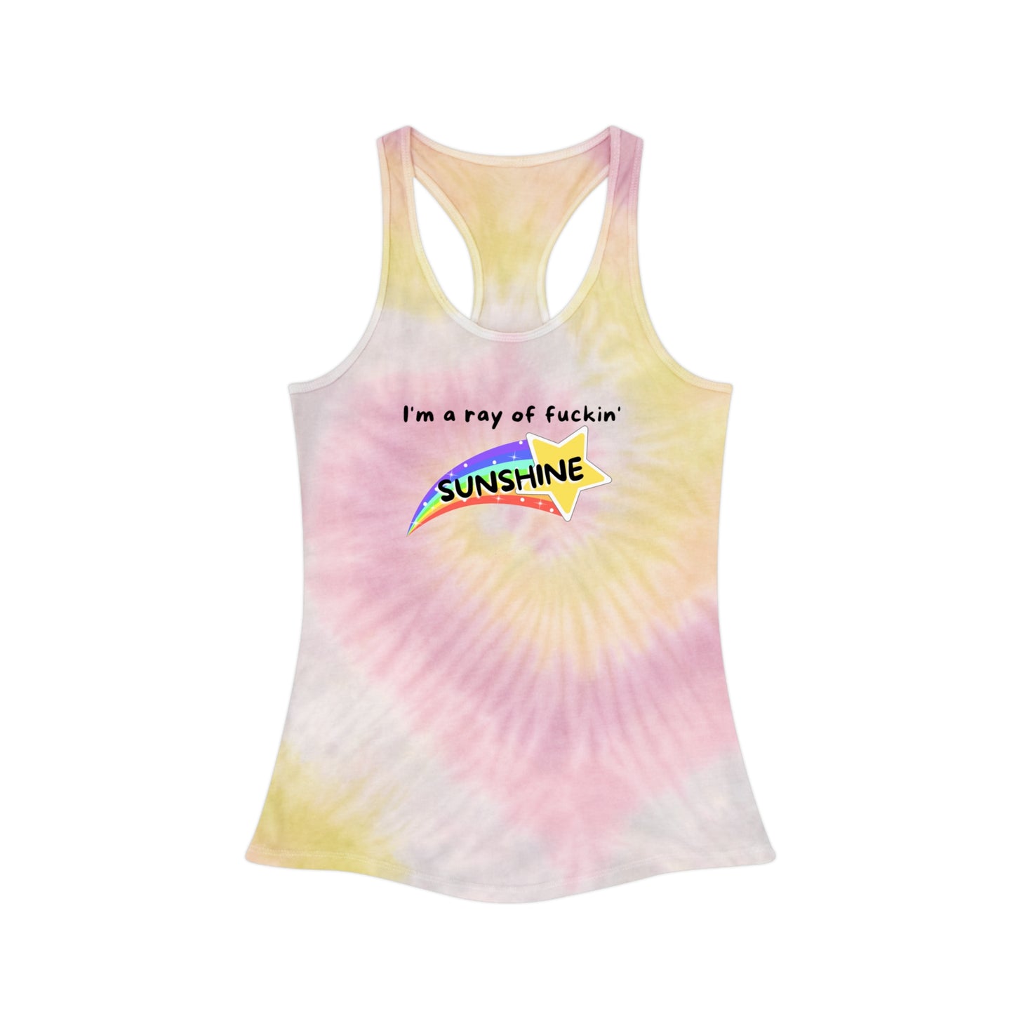 Funny 'I'm a Ray of F***in SUNSHINE' Tie-Dye Tank Top, Makes a Great Gift! Happiness, Humor, Positivity, Joy, Tiedye, Fashion, Personality - Ivy Toller Designs