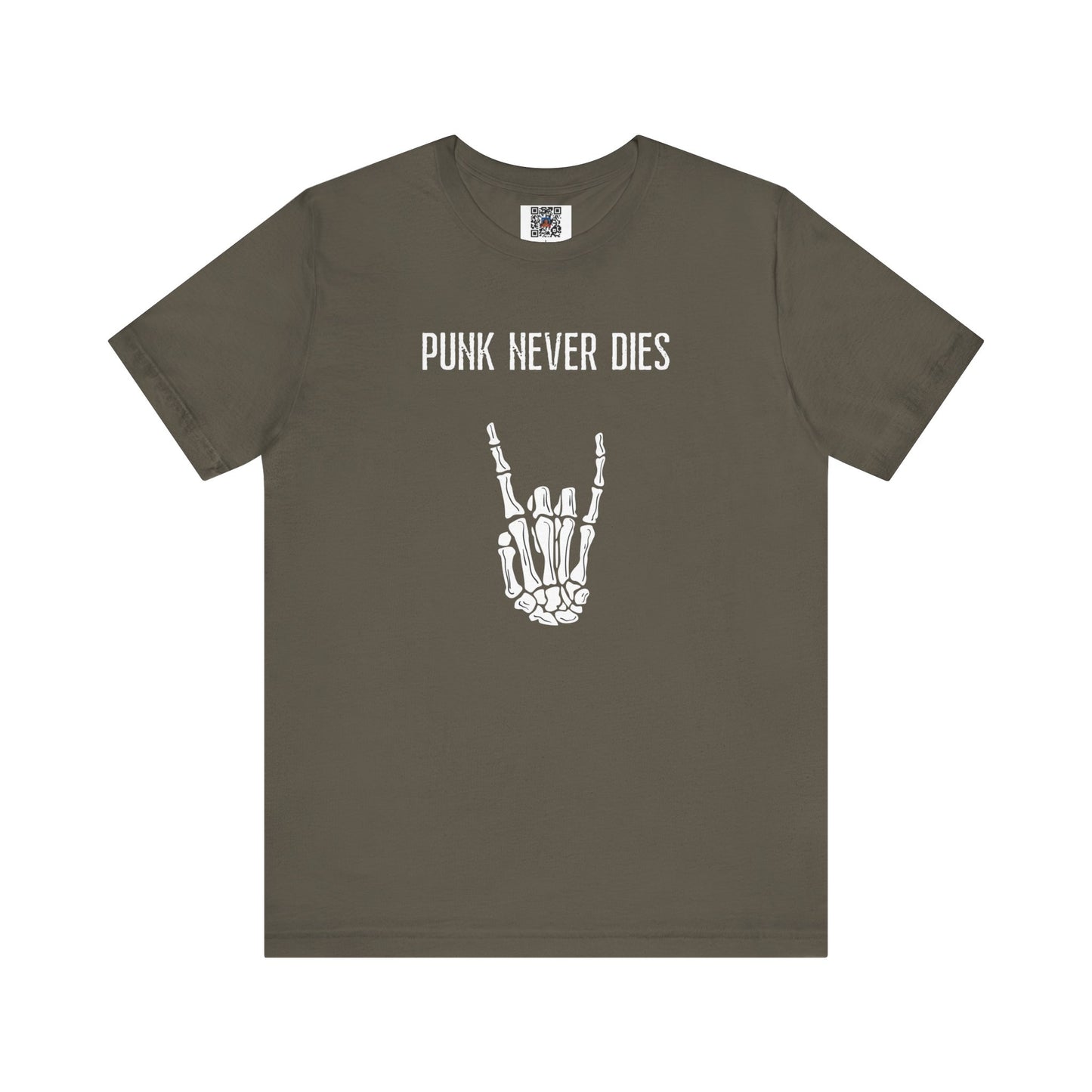 Rad "PUNK NEVER DIES" Shirt, Halloween, Skeleton, Music, Punk Rock, Metal, Adult, Party Tee, Spooky, Badass, Devil Horns, Hard Rock, Gift - Ivy Toller Designs