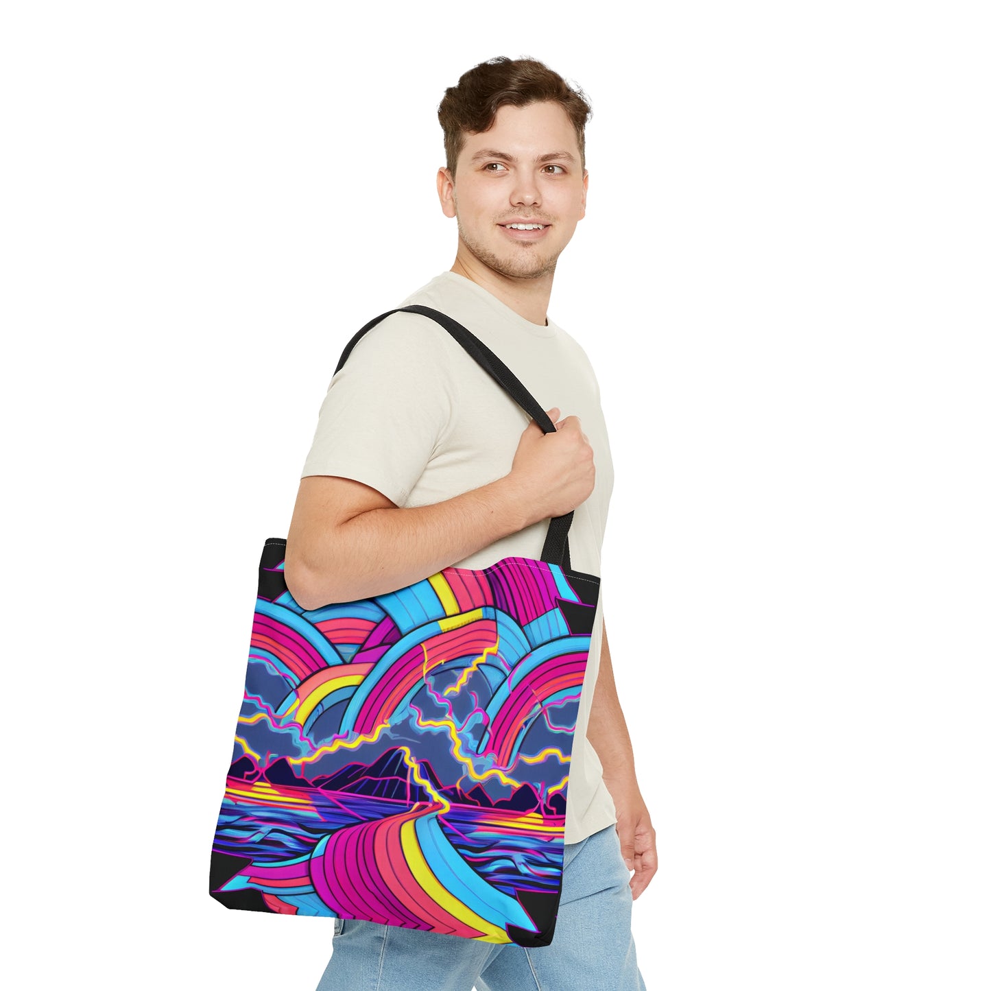 Custom Vaporwave Canvas Tote Bag | Cool Synthwave Neon Aesthetic | FREE shipping! | Perfect Gift for Her - Ivy Toller Designs