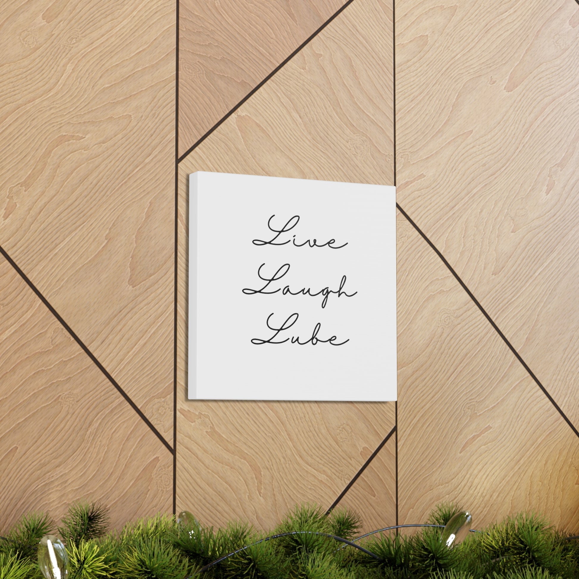 Funny Art Canvas: "Live Laugh Lube" - A Witty Print for the Unconventional Decorator - Subtle Home Decor - Ivy Toller Designs