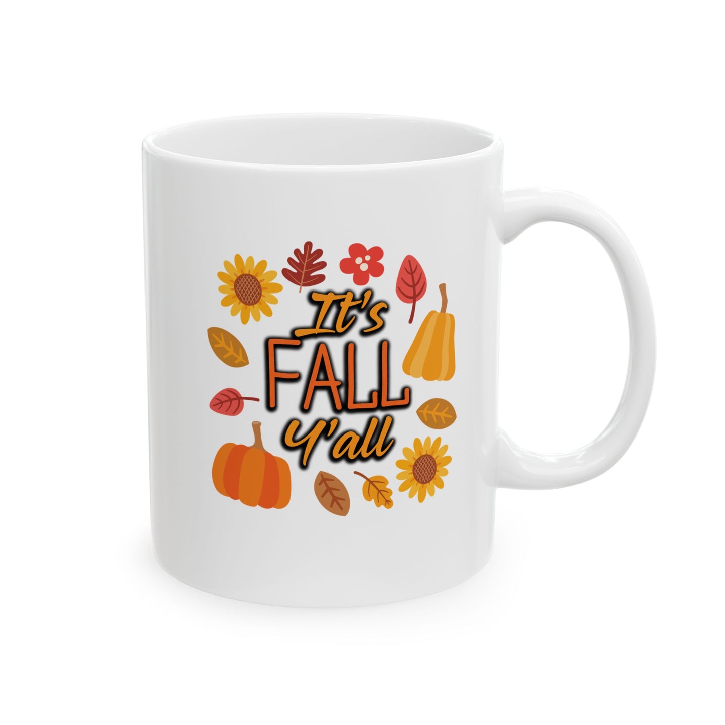 Cute "It's Fall Y'all" Mug: Autumn Accessory for Cozy Sweater Weather, Fall Feels, & Seasonal Vibes, Coffee, Tea, PSL, Cider, Gift, For Her - Ivy Toller Designs