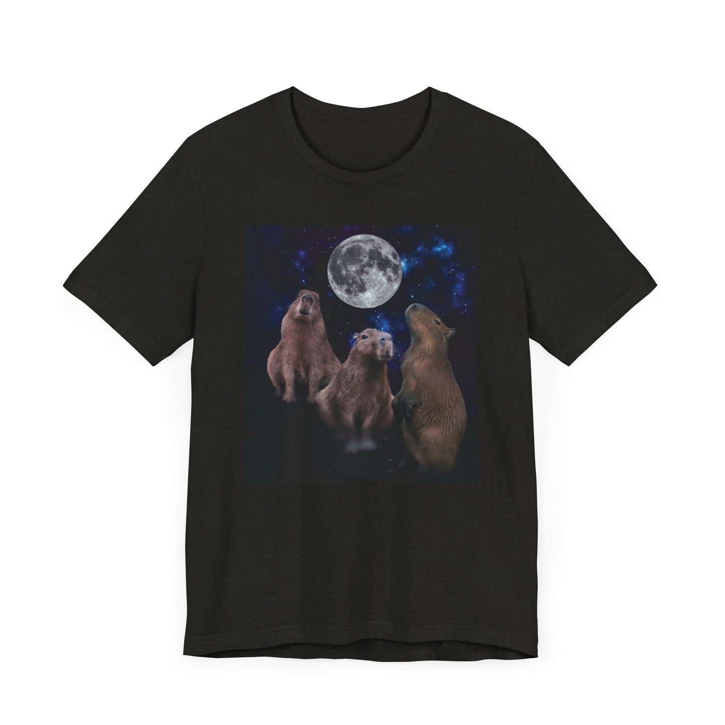 Funny Capybara Shirt - 3 Wolves 90s Aesthetic, Three Capybaras, Space Nebula, Howl at the Moon, 80s Kid Style - Ivy Toller Designs