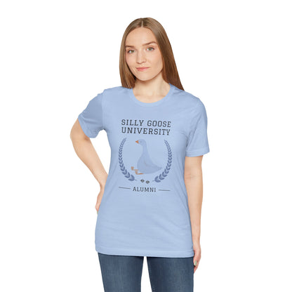 Funny "Silly Goose University Alumni" Tee Shirt: A Great Gift for the Weird and Essential Silly Goose in Your Life. Comes in Sweatshirt Too!