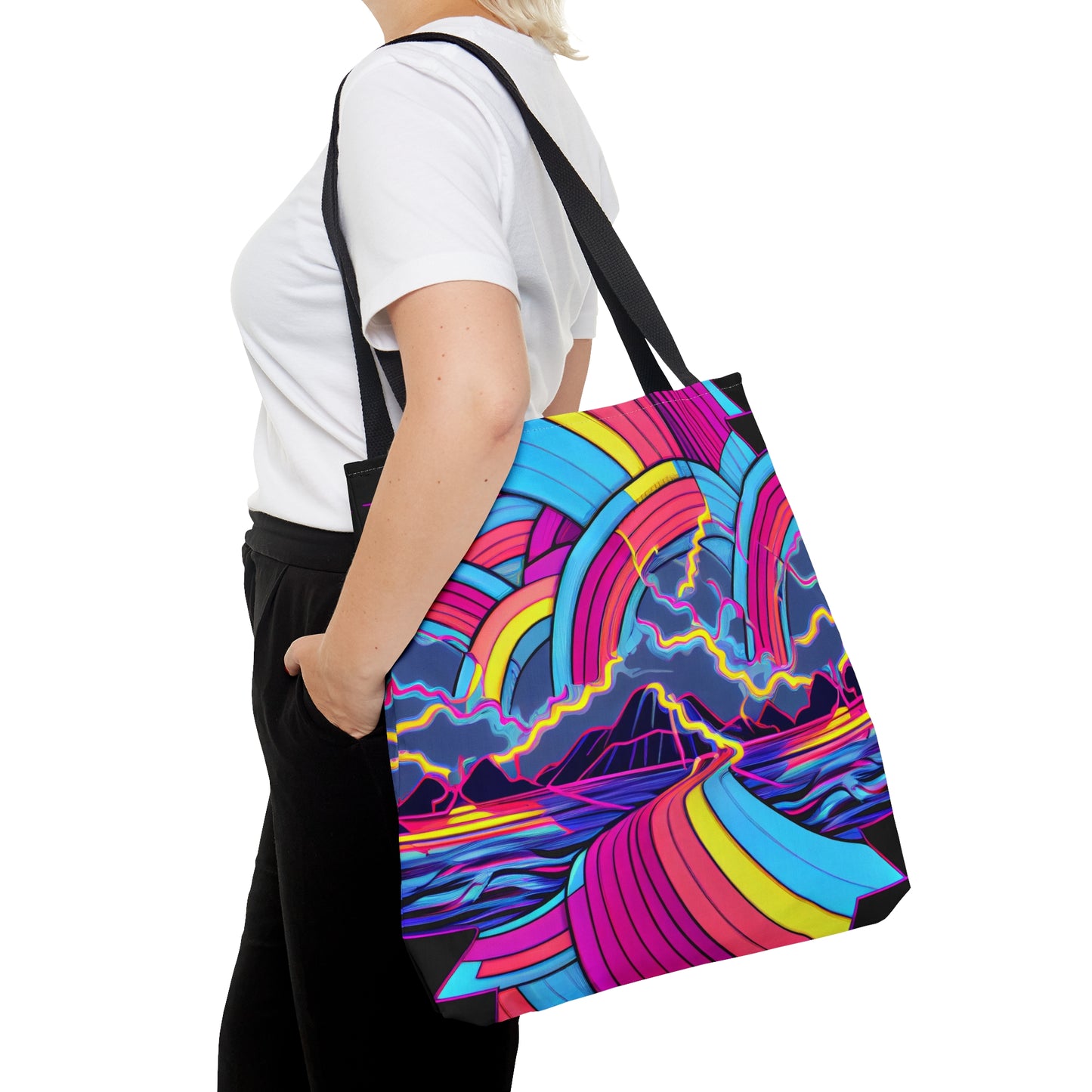 Custom Vaporwave Canvas Tote Bag | Cool Synthwave Neon Aesthetic | FREE shipping! | Perfect Gift for Her - Ivy Toller Designs