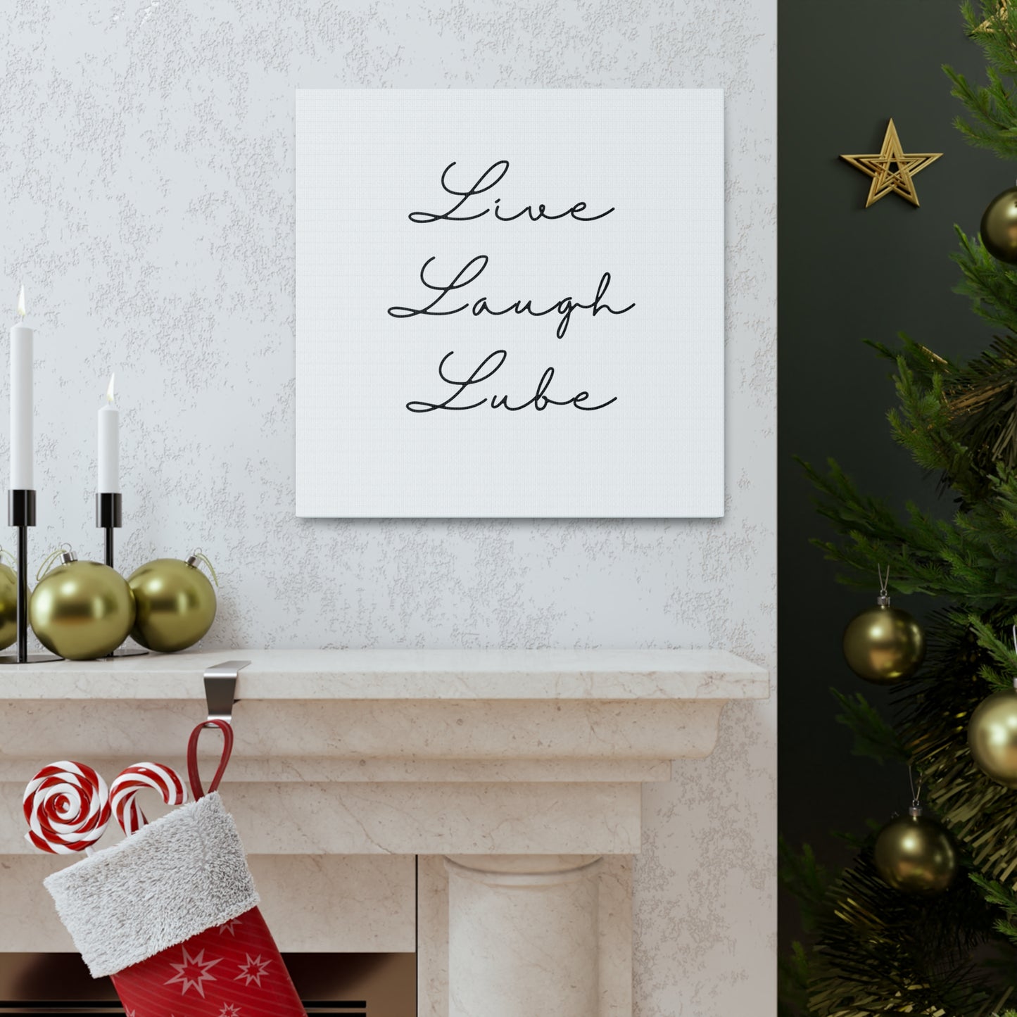 Funny Art Canvas: "Live Laugh Lube" - A Witty Print for the Unconventional Decorator - Subtle Home Decor - Ivy Toller Designs