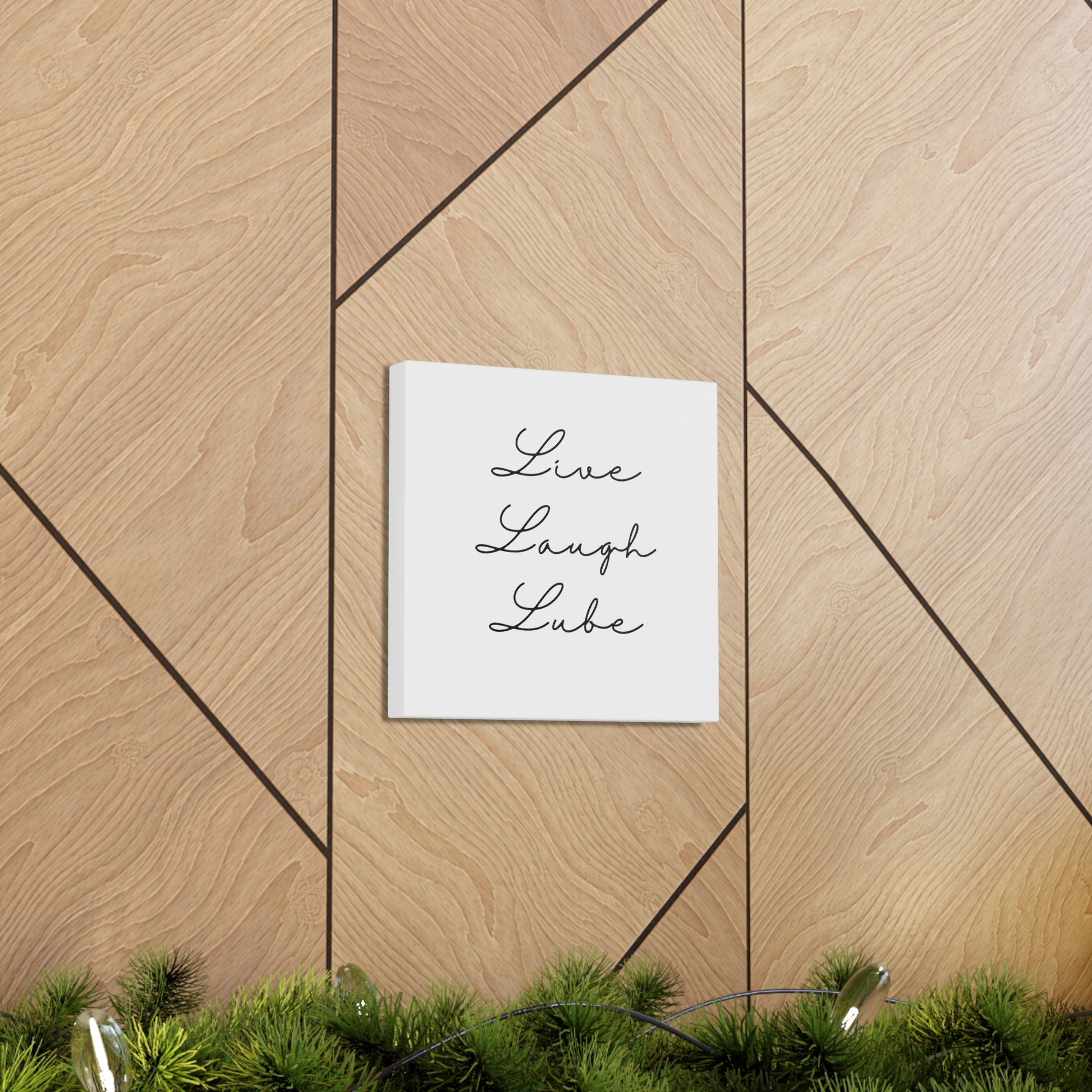 Funny Art Canvas: "Live Laugh Lube" - A Witty Print for the Unconventional Decorator - Subtle Home Decor - Ivy Toller Designs