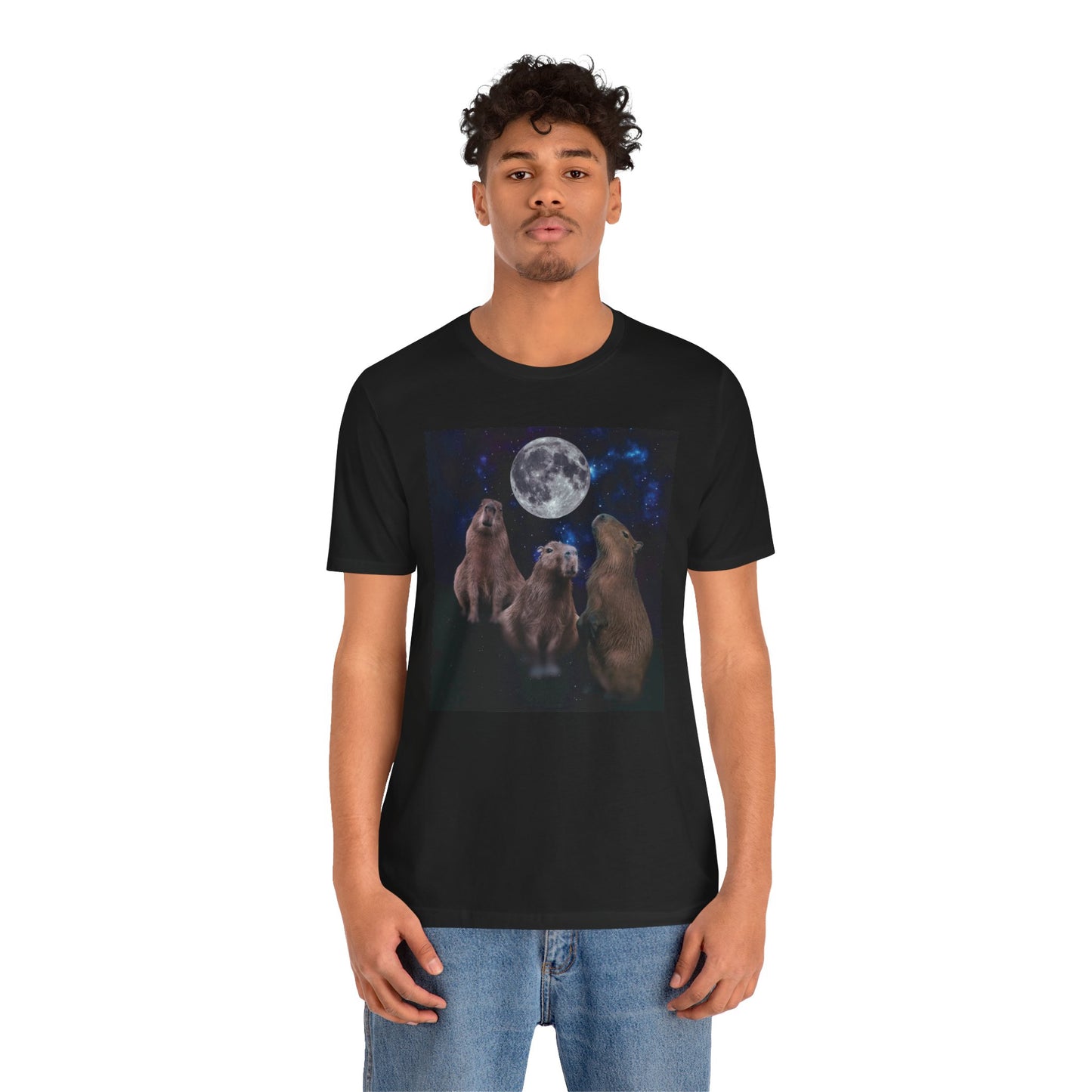 Funny Capybara Shirt - 3 Wolves 90s Aesthetic, Three Capybaras, Space Nebula, Howl at the Moon, 80s Kid Style - Ivy Toller Designs