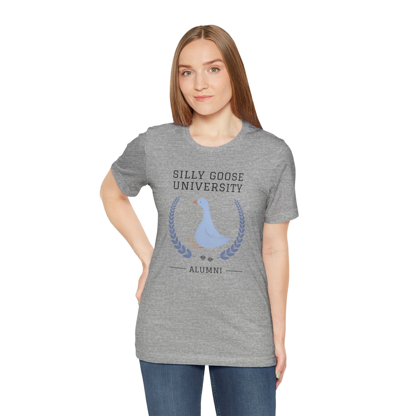 Funny "Silly Goose University Alumni" Tee Shirt: A Great Gift for the Weird and Essential Silly Goose in Your Life. Comes in Sweatshirt Too!