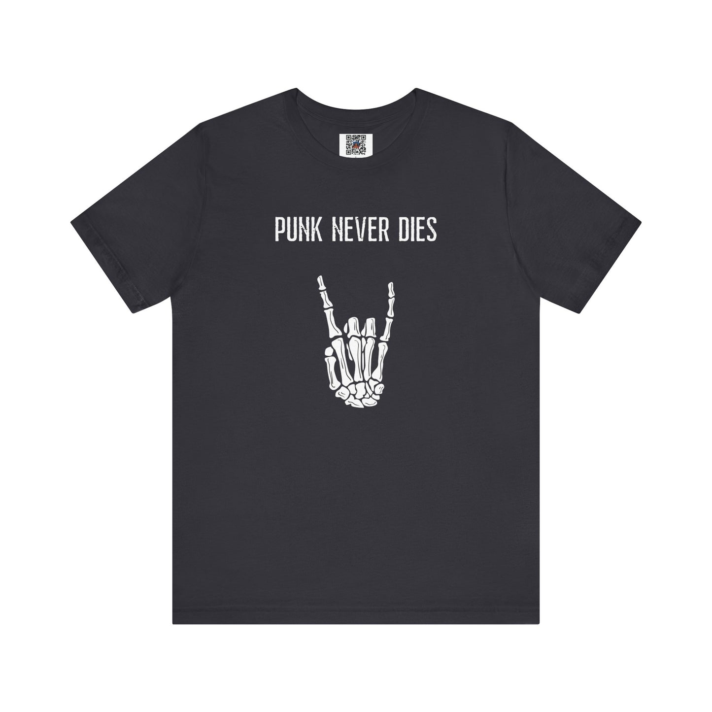 Rad "PUNK NEVER DIES" Shirt, Halloween, Skeleton, Music, Punk Rock, Metal, Adult, Party Tee, Spooky, Badass, Devil Horns, Hard Rock, Gift - Ivy Toller Designs