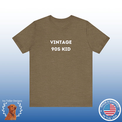 Funny 'Vintage 90s Kid' Shirt | 90s Kids, Vintage, + Millennials - Makes a Great Gift! Wear Your Values | Humorous Opinion Fashion