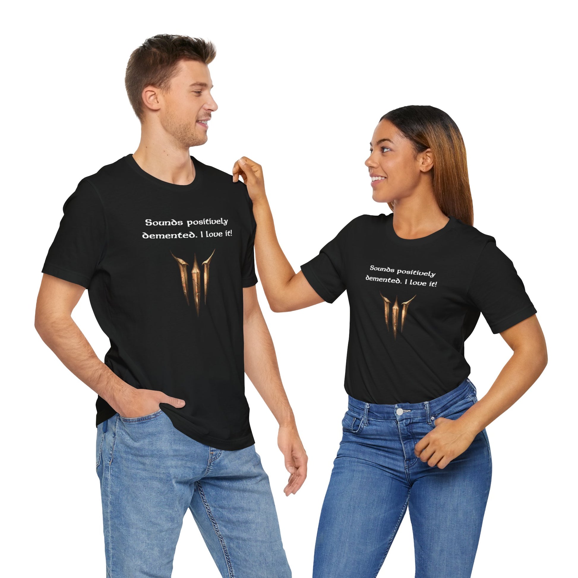 BG3 Astarion Tee: 'Sounds Positively Demented. I Love It!' Baldur's Gate 3 Unisex Shirt for Video Gamers, DND gifts, Dungeons and Dragons - Ivy Toller Designs