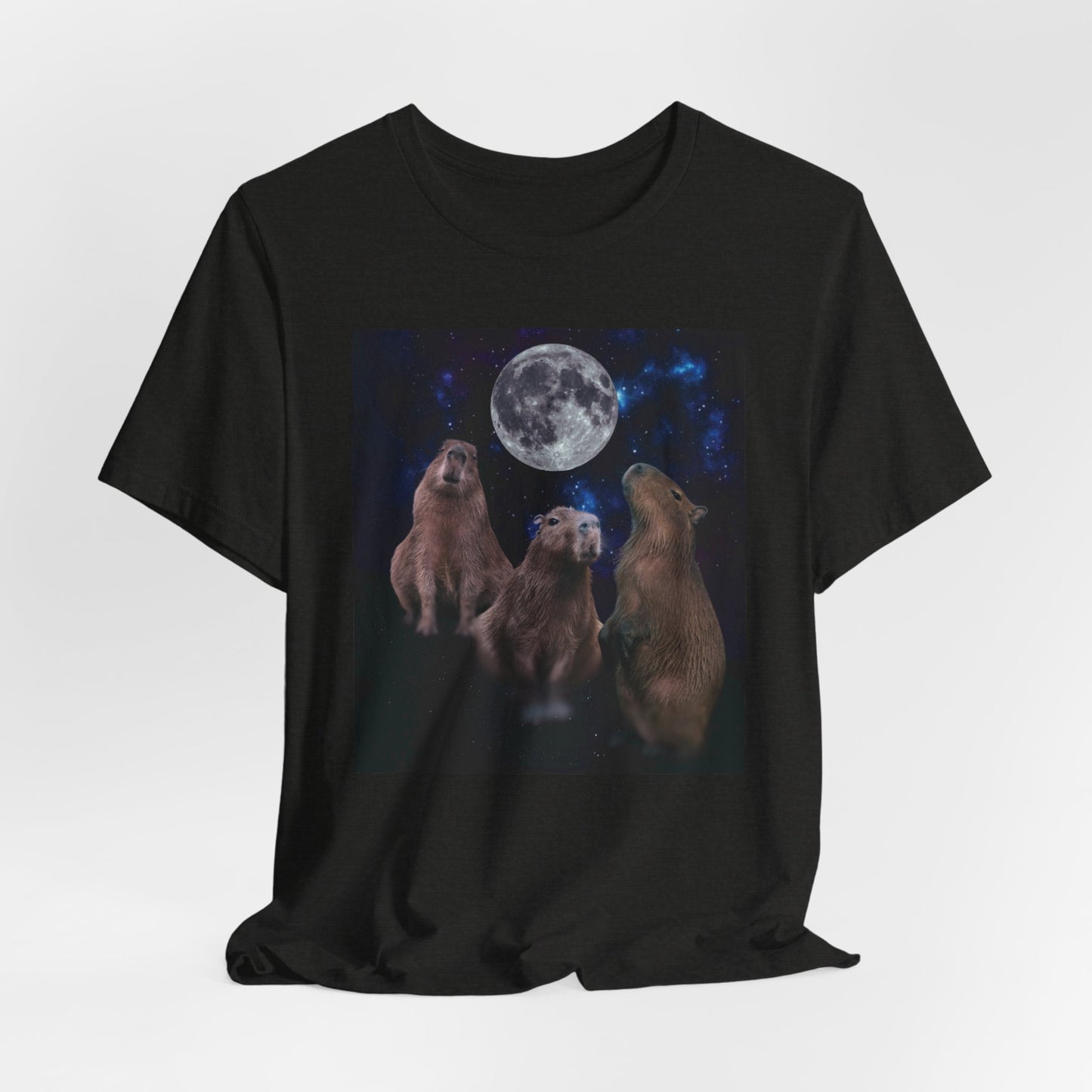 Funny Capybara Shirt - 3 Wolves 90s Aesthetic, Three Capybaras, Space Nebula, Howl at the Moon, 80s Kid Style - Ivy Toller Designs