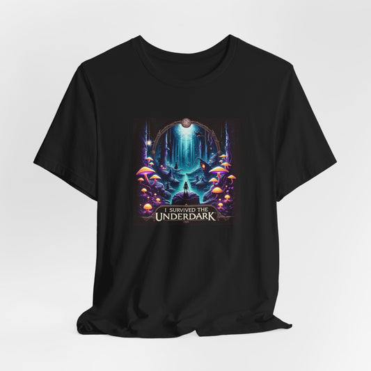 BG3 Tee: 'I Survived the Underdark' - Baldur's Gate 3 Unisex Shirt for Gamers, DND Nerds, + lovers of Astarion, Karlach, Tav, & Shadowheart