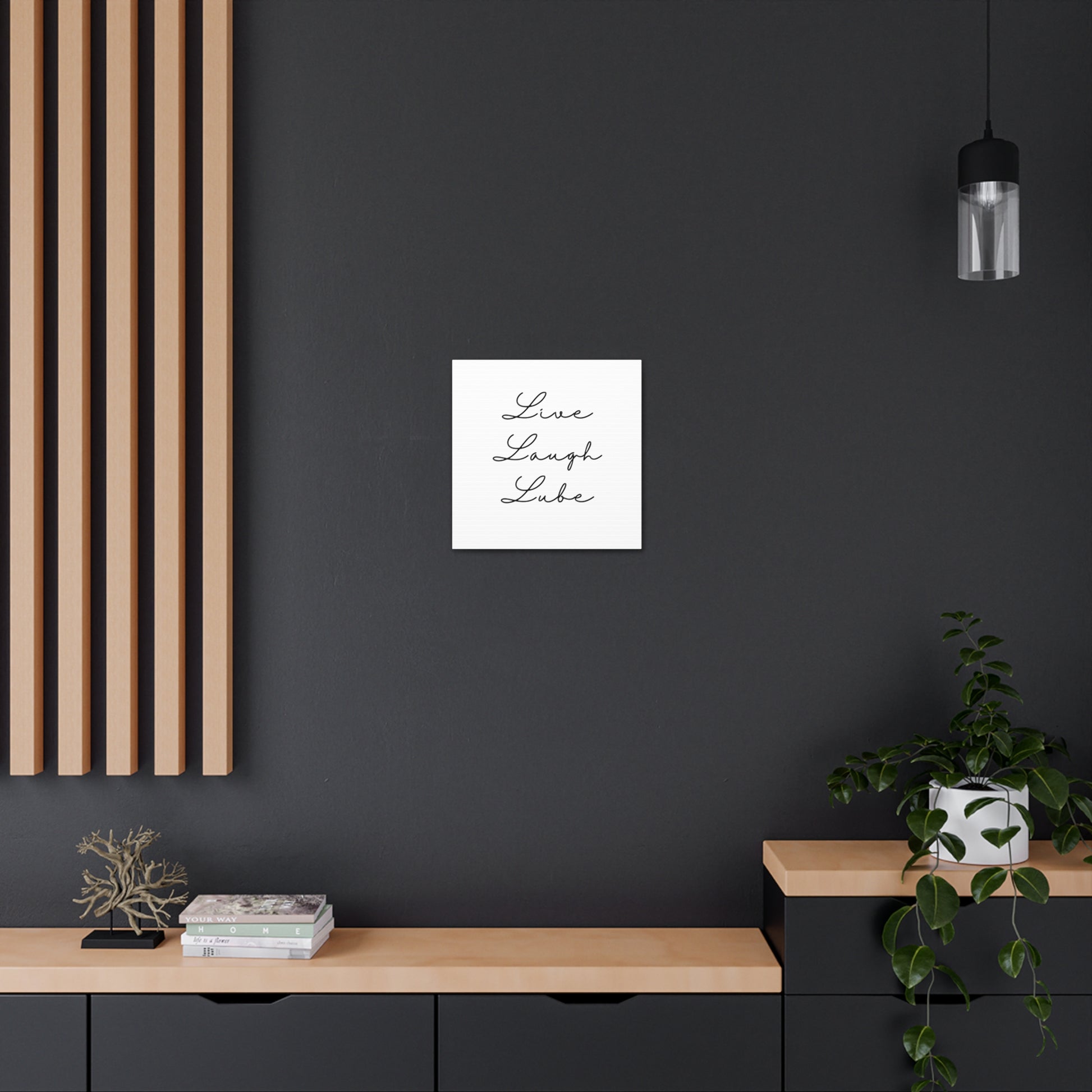 Funny Art Canvas: "Live Laugh Lube" - A Witty Print for the Unconventional Decorator - Subtle Home Decor - Ivy Toller Designs