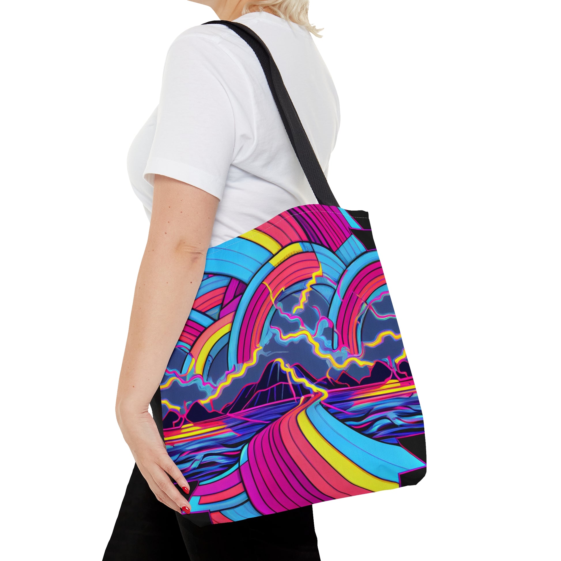 Custom Vaporwave Canvas Tote Bag | Cool Synthwave Neon Aesthetic | FREE shipping! | Perfect Gift for Her - Ivy Toller Designs