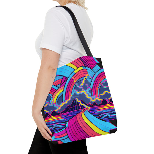 Custom Vaporwave Canvas Tote Bag | Cool Synthwave Neon Aesthetic | FREE shipping! | Perfect Gift for Her - Ivy Toller Designs