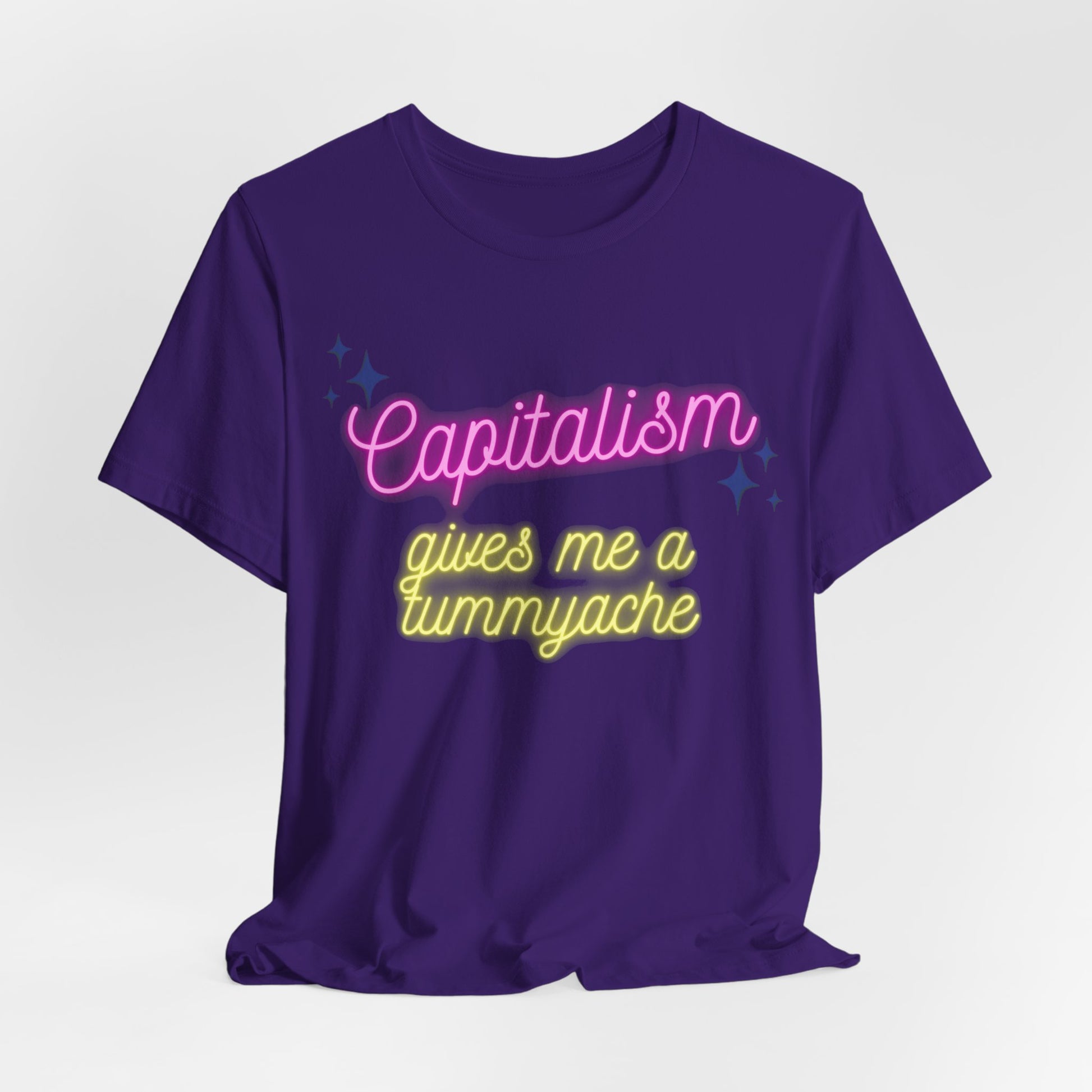 Funny Anti-Capitalistic Shirt: "Capitalism Gives Me a Tummyache" / Millennial Humor / Anti-Billionaire - Ivy Toller Designs