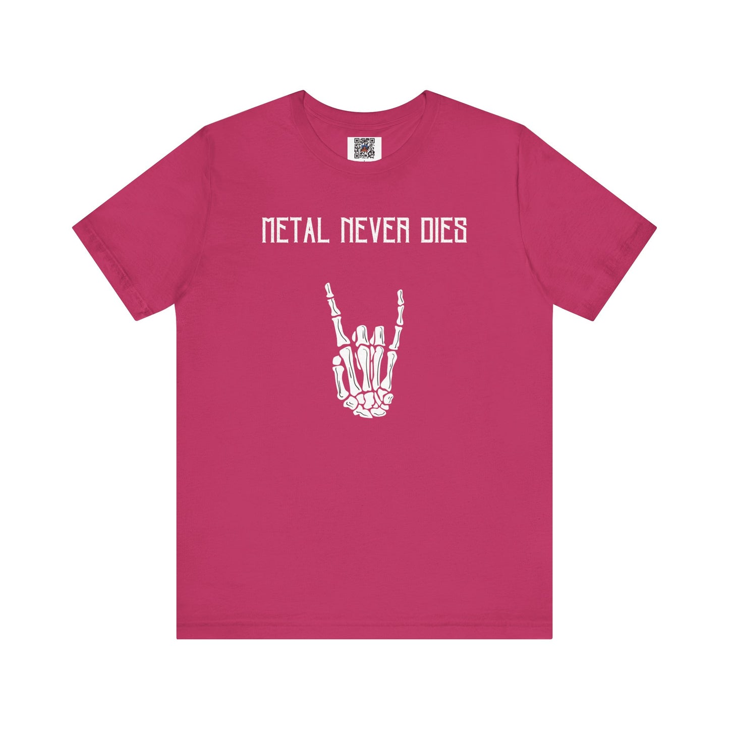 Rad "METAL NEVER DIES" Shirt, Rock Your Halloween, Music Merch, Skeleton, Metal Statement, Spooky, Adult, Party Tee, Heavy Metal, Hardcore - Ivy Toller Designs