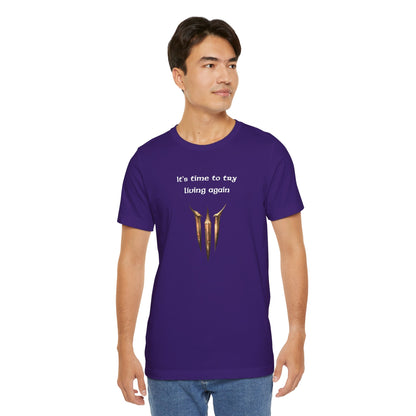 BG3 Astarion Tee: 'It's Time to Try Living Again' - Baldur's Gate 3 Unisex Shirt for Video Gamers, DND gift, Nerds, Dungeons and Dragons - Ivy Toller Designs