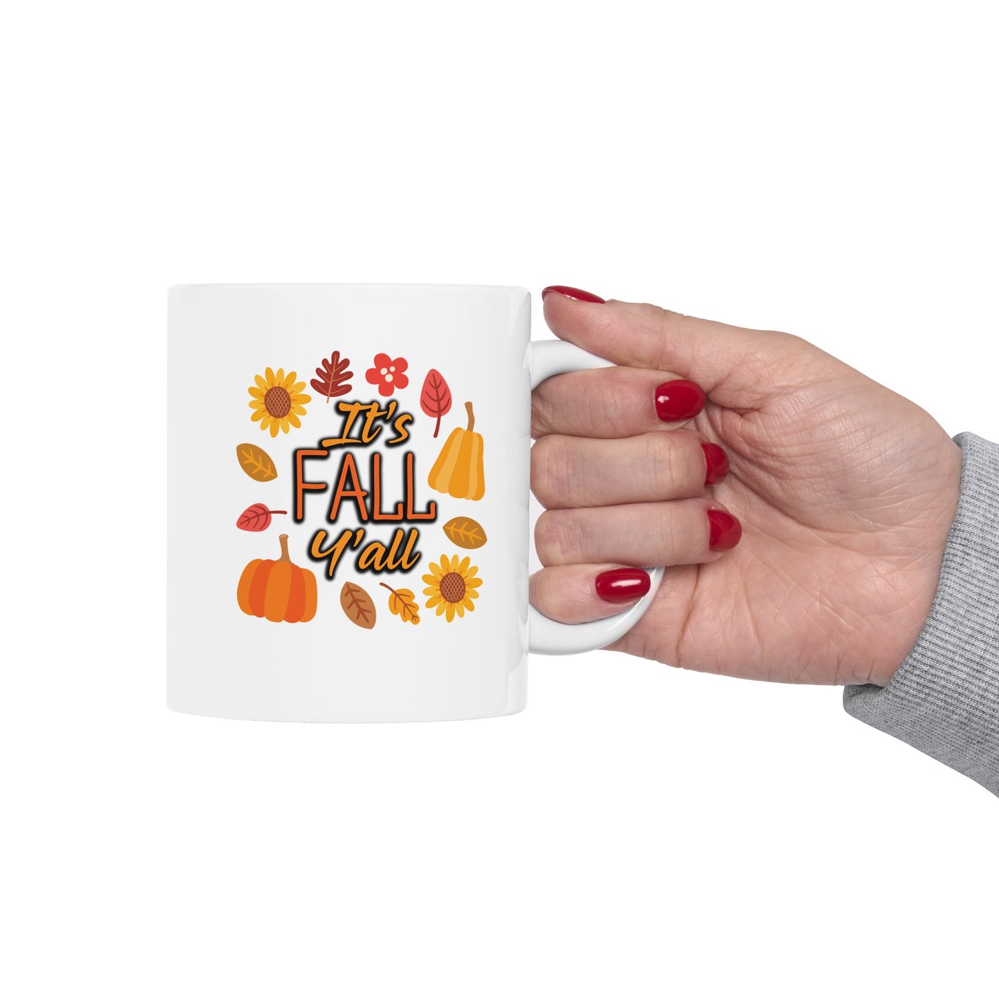 Cute "It's Fall Y'all" Mug: Autumn Accessory for Cozy Sweater Weather, Fall Feels, & Seasonal Vibes, Coffee, Tea, PSL, Cider, Gift, For Her - Ivy Toller Designs