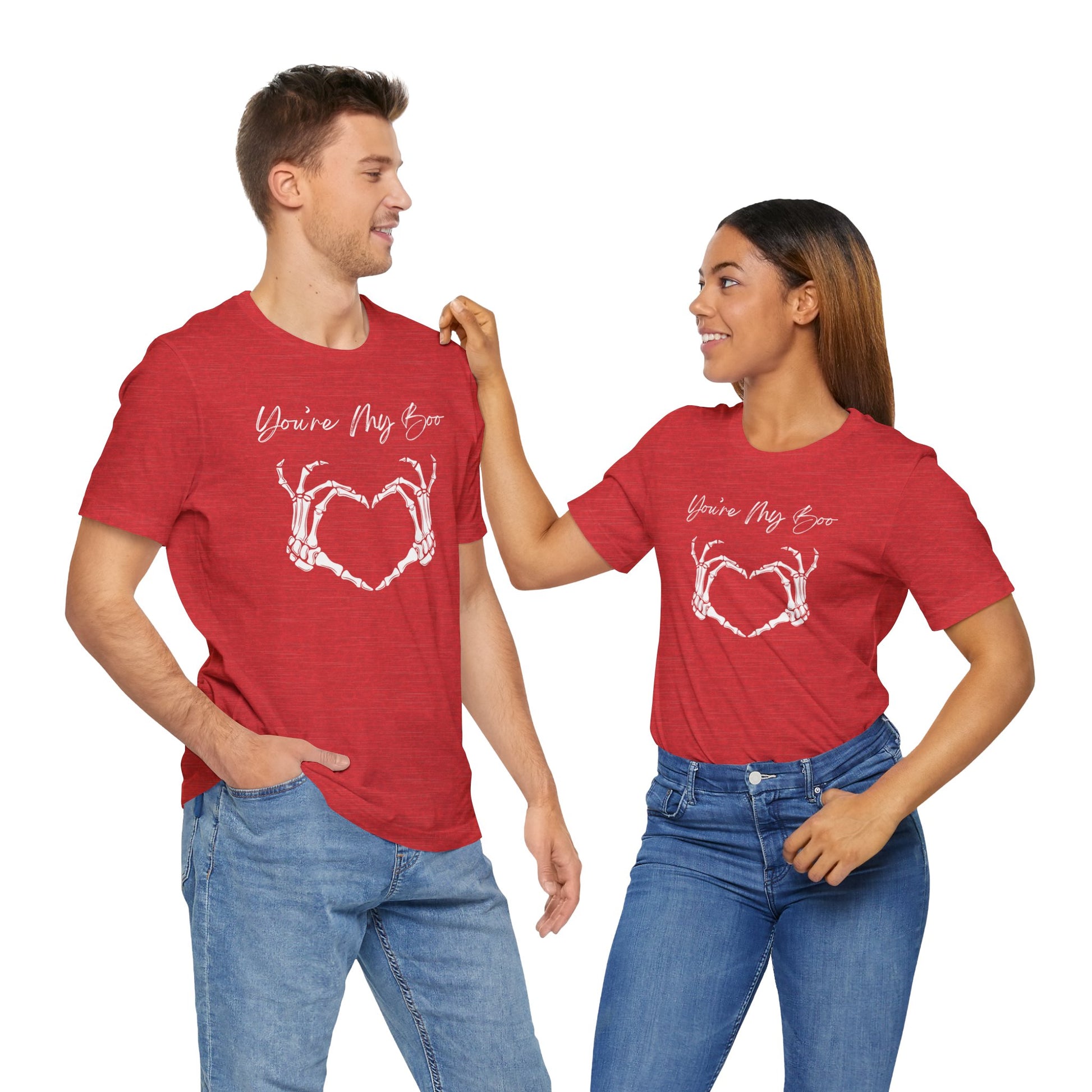 Cute "You're My Boo" Couples Halloween Shirt, Matching Tee for Boyfriend, Girlfriend, Husband, Wife, Holiday Gift, Skeleton Heart Design - Ivy Toller Designs