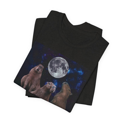 Funny Capybara Shirt - 3 Wolves 90s Aesthetic, Three Capybaras, Space Nebula, Howl at the Moon, 80s Kid Style - Ivy Toller Designs