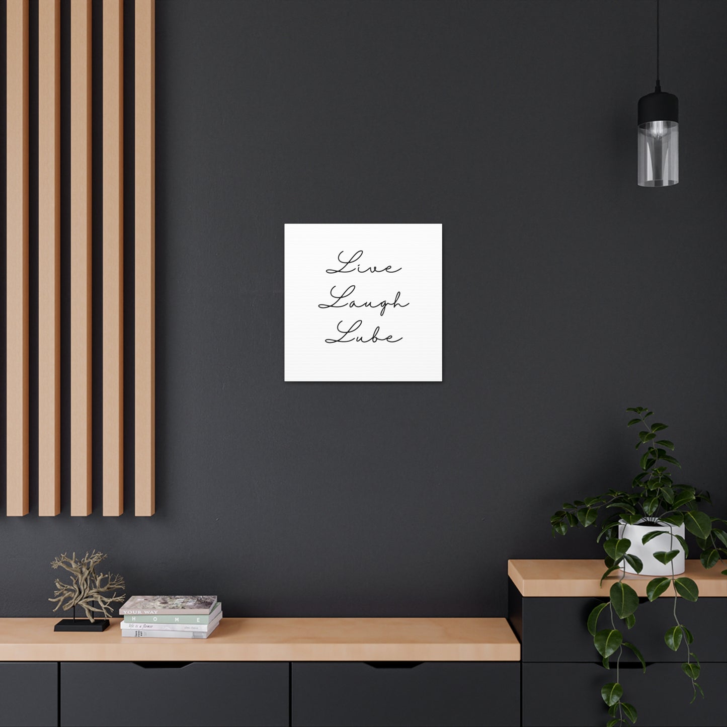 Funny Art Canvas: "Live Laugh Lube" - A Witty Print for the Unconventional Decorator - Subtle Home Decor - Ivy Toller Designs