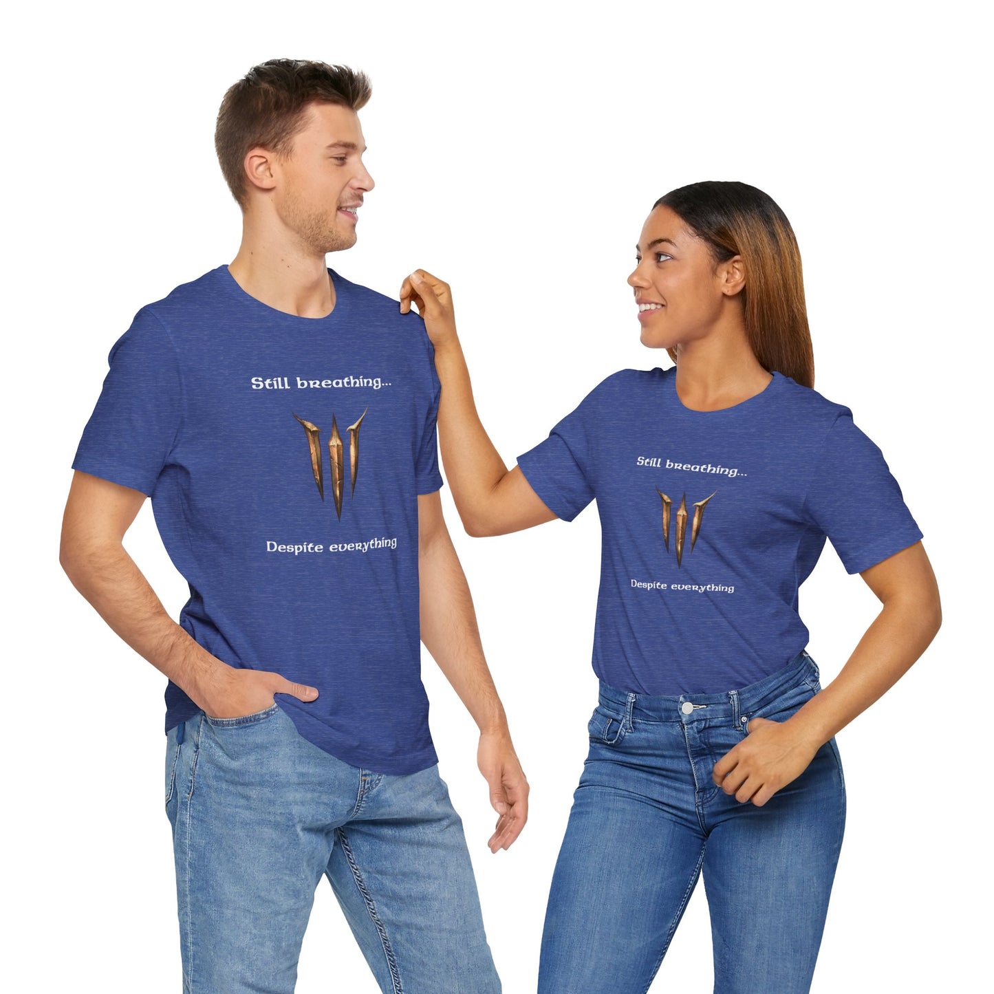 BG3 Tav Tee: 'Still breathing, despite everything' - Baldur's Gate 3 Unisex Shirt for Gamers and DND Nerds | PC, Xbox, and Playstation - Ivy Toller Designs