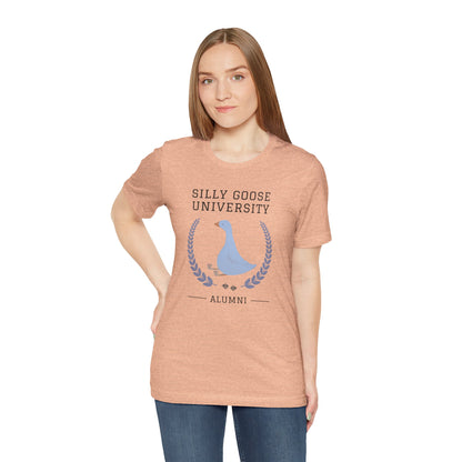 Funny "Silly Goose University Alumni" Tee Shirt: A Great Gift for the Weird and Essential Silly Goose in Your Life. Comes in Sweatshirt Too!