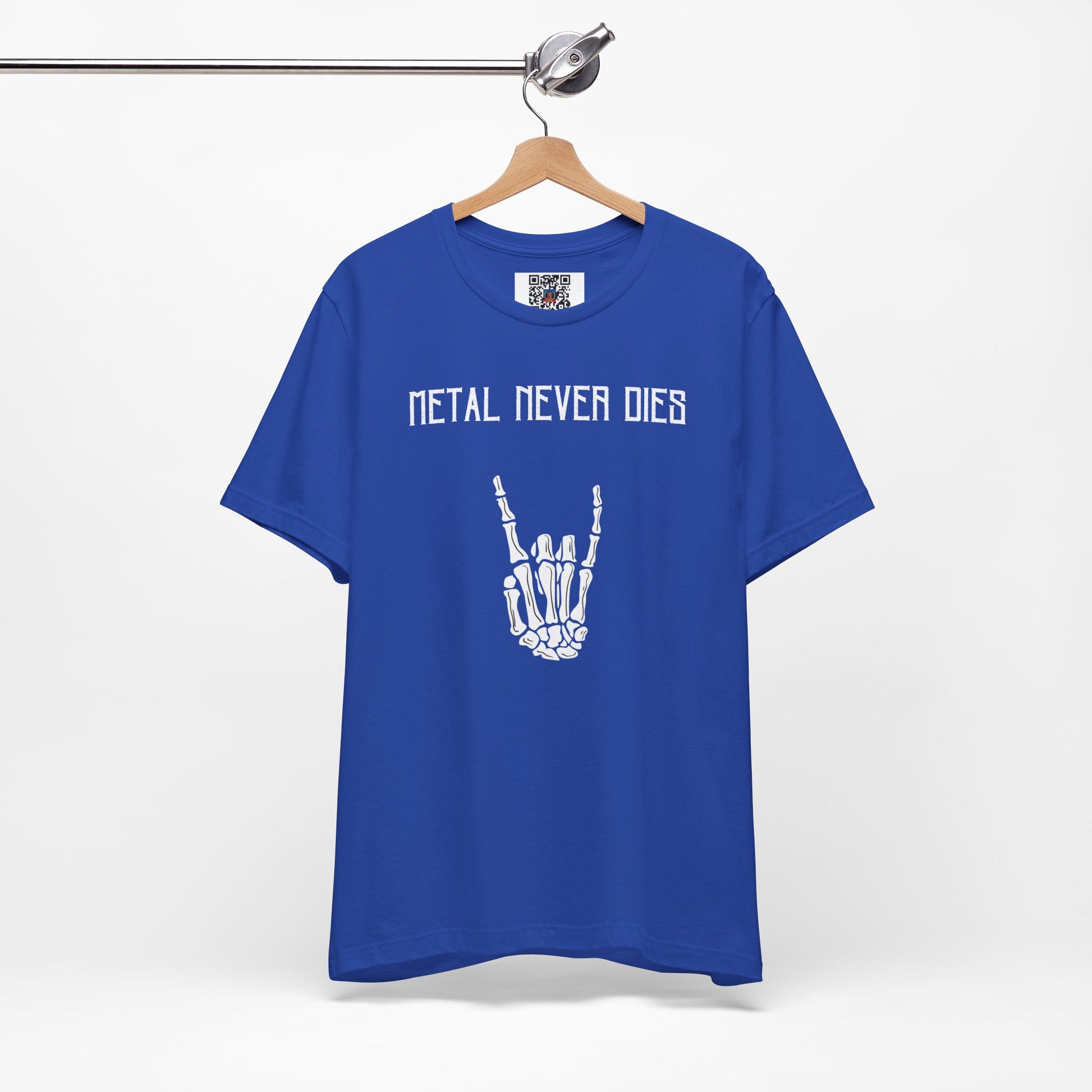 Rad "METAL NEVER DIES" Shirt, Rock Your Halloween, Music Merch, Skeleton, Metal Statement, Spooky, Adult, Party Tee, Heavy Metal, Hardcore - Ivy Toller Designs