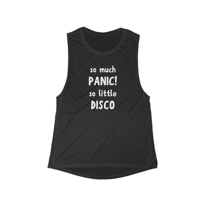 Funny Tank Top: "So much PANIC, So little DISCO" - A Humorous Way for Millennials to Show Their Anxiety and Existential Dread - Ivy Toller Designs