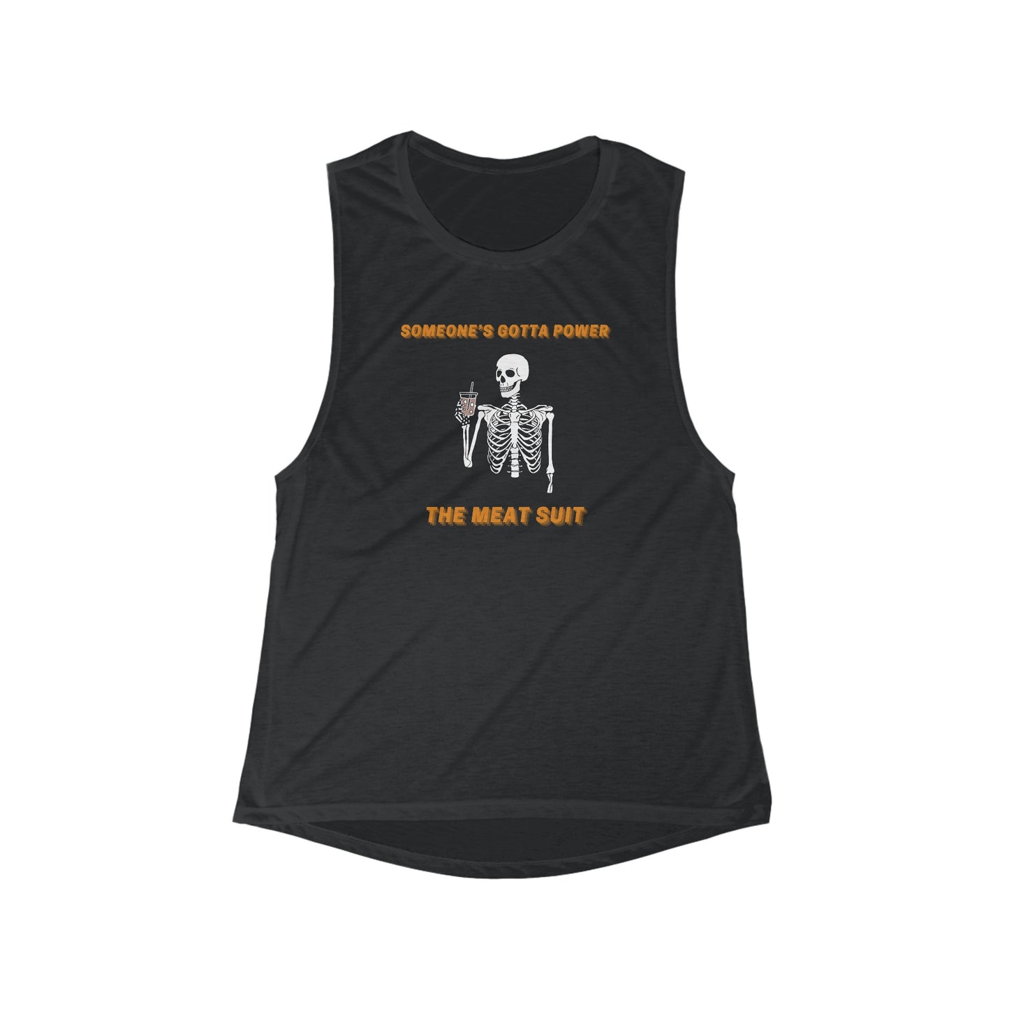 Funny "Someone's Gotta Power the Meat Suit" Tank, Skeleton, Spooky Shirt, Unhinged, Halloween, Millennial Humor, Existential Dread, Drink - Ivy Toller Designs