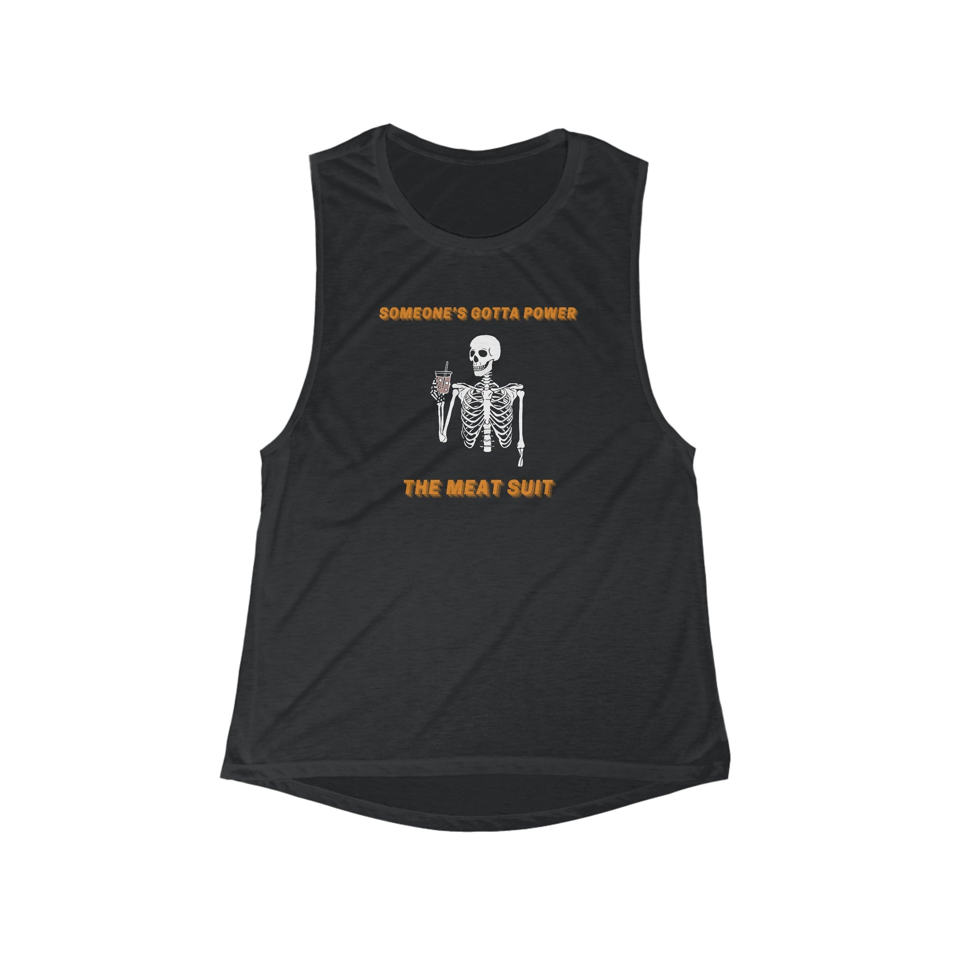 Funny "Someone's Gotta Power the Meat Suit" Tank, Skeleton, Spooky Shirt, Unhinged, Halloween, Millennial Humor, Existential Dread, Drink - Ivy Toller Designs