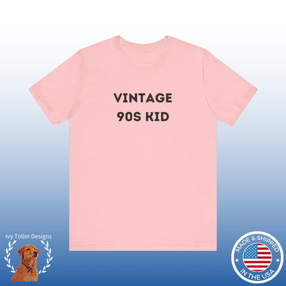 Funny 'Vintage 90s Kid' Shirt | 90s Kids, Vintage, + Millennials - Makes a Great Gift! Wear Your Values | Humorous Opinion Fashion