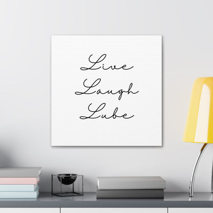 Funny Art Canvas: "Live Laugh Lube" - A Witty Print for the Unconventional Decorator - Subtle Home Decor - Ivy Toller Designs