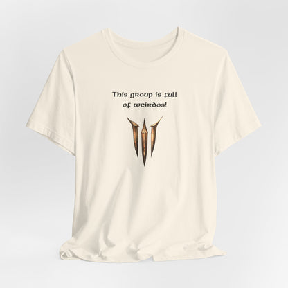 BG3 Astarion Tee: 'This Group Is Full of Weirdos!' - Baldur's Gate 3 Unisex Shirt for Video Gamers, DND gift, Nerds, Dungeons and Dragons